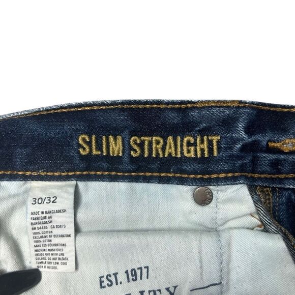 American Eagle Outfitters Blue Slim Straight Jeans Size 30/32 Dark Wash Denim - Picture 8 of 10